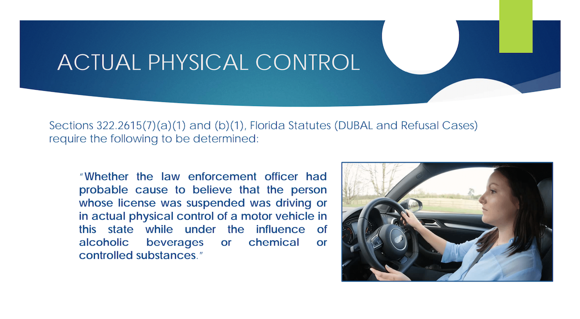 Actual Physical Control